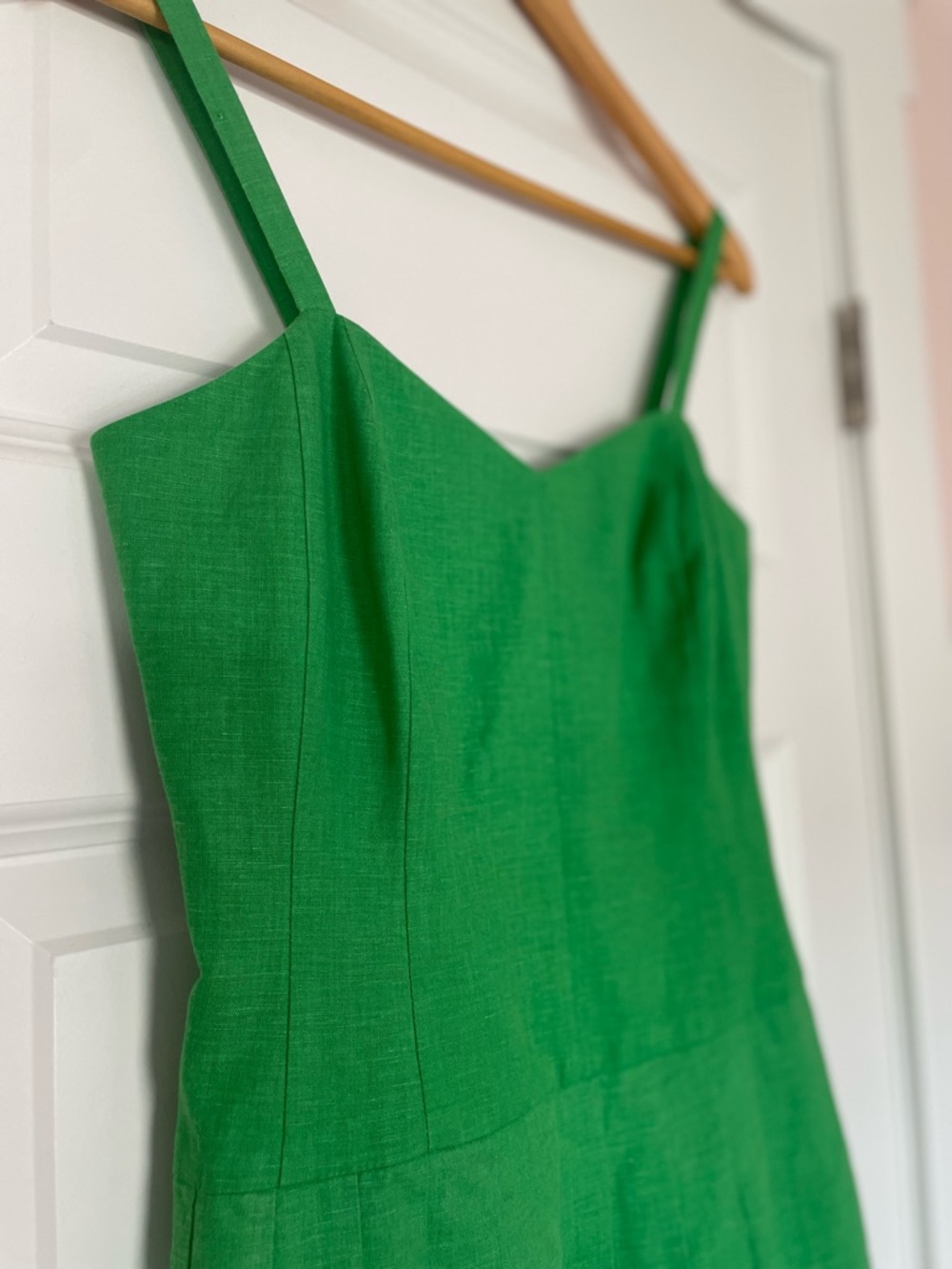Boden Green Linen Blend Matilda Pleated Sun Dress Size 6R - Picture 3 of 8